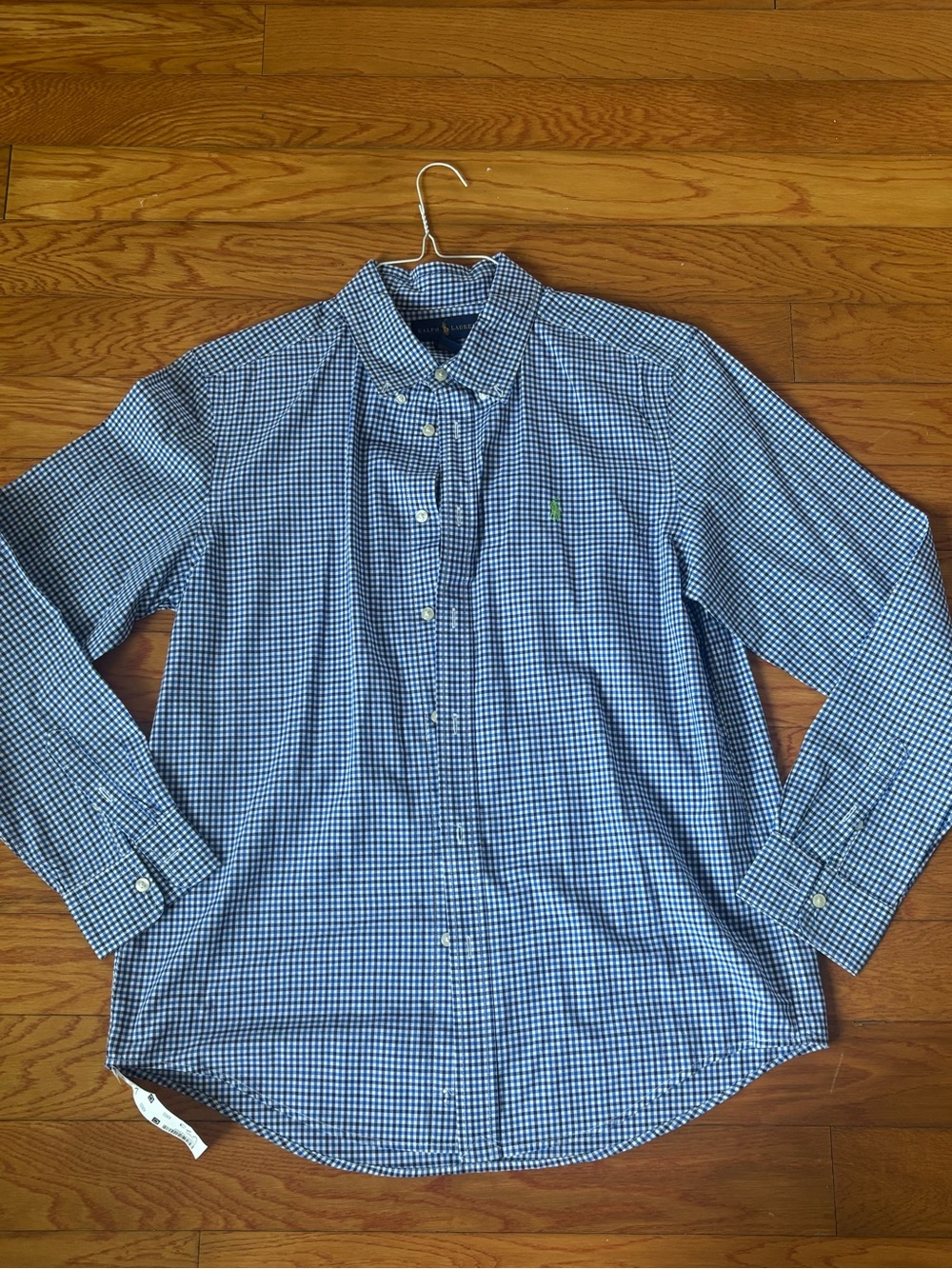 Ralph Lauren Navy & White Gingham Button-Down Shirt